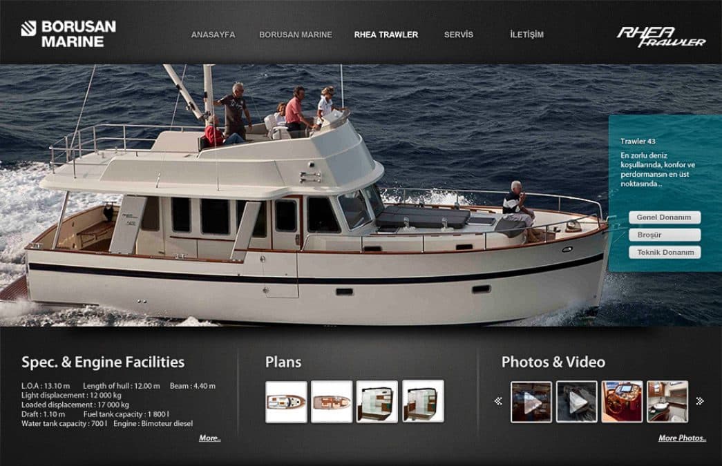 Borusan Marine – Rhea Trawler Dijital Showroom – proje görseli